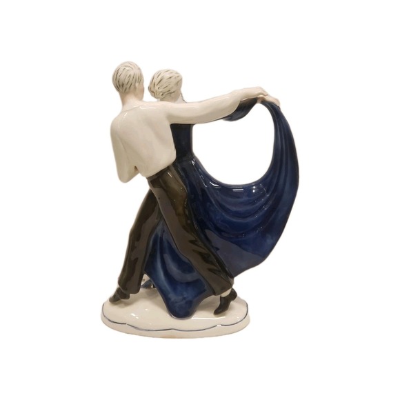 KATZHUTTE ART DECO PORCELAIN FIGURINE DANCING COUPLE C.1930'S GOLDSCHEIDER ERA - Picture 2 of 12